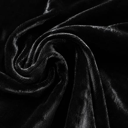 Velour de Panne Uni – Zwart – Glimmend & Zacht – 165 g/m² – 147 cm Breed – Per Meter