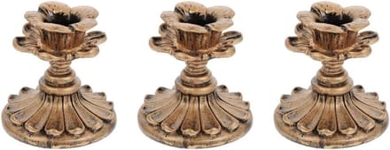Kandelaar Lotus - Kaarshouder Decoratie - Tafel Decoratie - Hars Constructie - 7.6 cm Hoogte - Brons