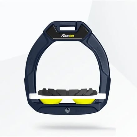 Veiligheidsstijgbeugels Paardrijden Hellend Grip Marine/Wit/Geel Kinderen Flex-On Safe-On