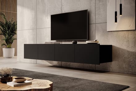 Meubella - TV-Meubel Calabas - Mat Zwart - 200 cm