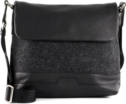 JOST Schoudertas Farum Shoulderbag with Flap Black Zwart