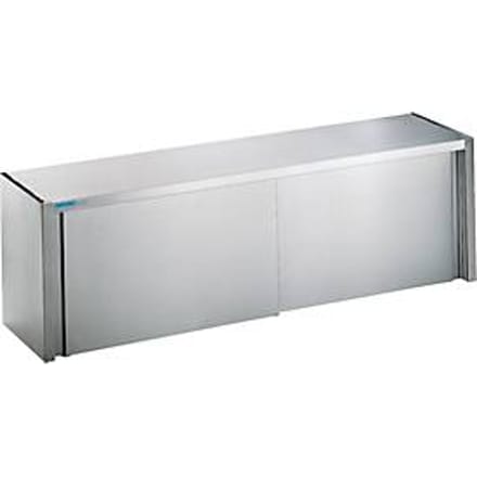 Hangkast, rvs, met schuifdeuren, B 1800 mm