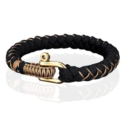 Luxe Survival Stijl Armband - Goud Zwart-24cm