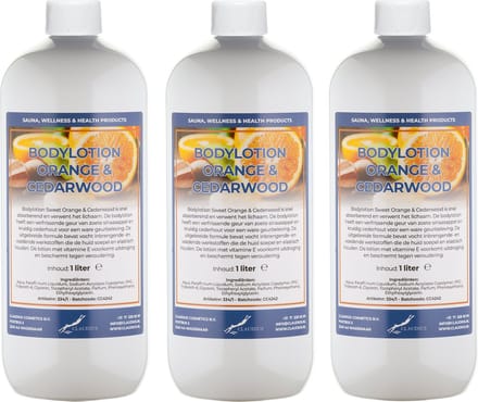 Bodylotion Sweet Orange & Cedarwood 1 liter - set van 3 stuks