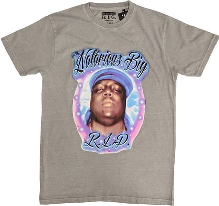 Biggie Smalls - RIP Airbrush Heren T-shirt - S - Grijs