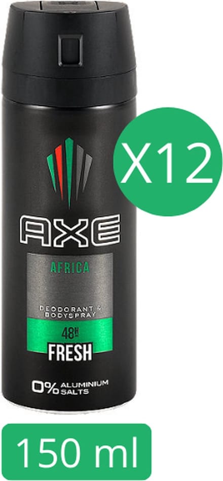 Axe Africa Bodyspray Deodorant (Voordeelverpakking) - 12 x 150 ml