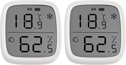 Temperatuur Vochtigheidssensor - Binnenthermometer Hygrometer - Real-time Monitoring - LCD Scherm Vernieuwing - 62.5x59.5mm - Wit