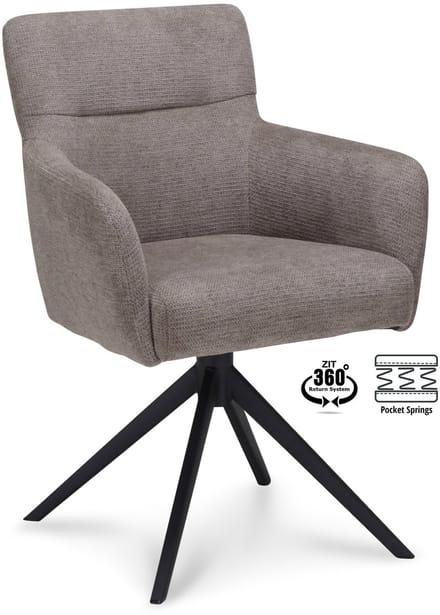 Icon Living - Armstoel Mare - Sof Mito Liver - Leg Black