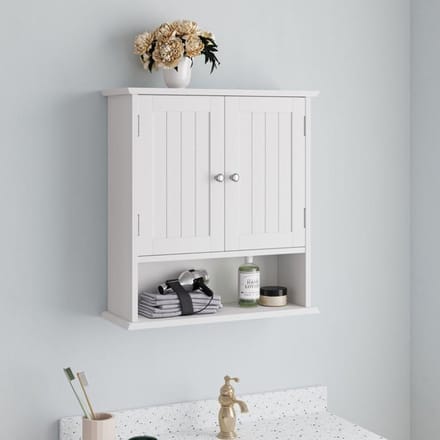 Wandkast - MUVOE - Badkamer - Wit - MDF - Verstelbare planken wit