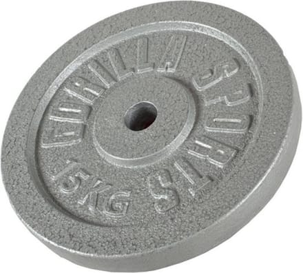 Gorilla Sports Gewichtsschijf - Halterschijf - Gietijzer - 30 mm - 15 kg