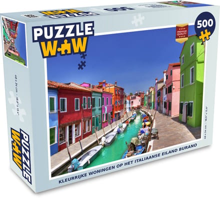 Puzzel Kleurrijke woningen op het Italiaanse eiland Burano - Legpuzzel - Puzzel 500 stukjes