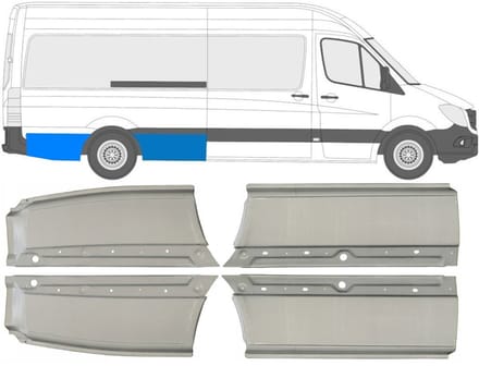 Reparatiepaneel achterspatbord voor Mercedes Sprinter 2006-2018 / Set