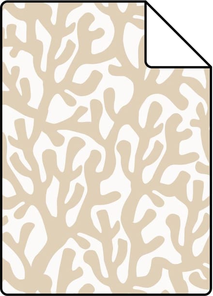 Proefstaal ESTAhome behang koraal beige en wit - 26.5 x 21 cm - 131009-S