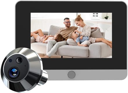Deurspion met camera | Zwart | 5 inch scherm | Wifi en Tuya Smart app | PIR bewegingsdetectie | Inbouw