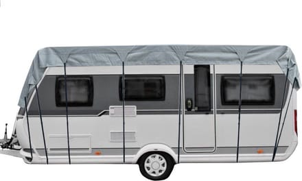 Maxxcovers Caravanhoes - Dakhoes - Caravan en Camper - A-kwaliteit - 600 x 300 cm - Grijs