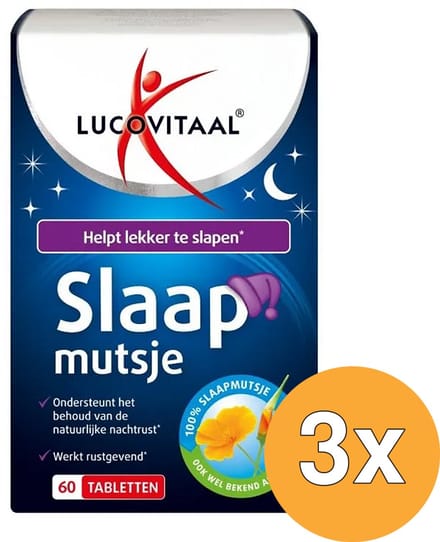 3x Lucovitaal Slaapmutsje (60 Tabletten)