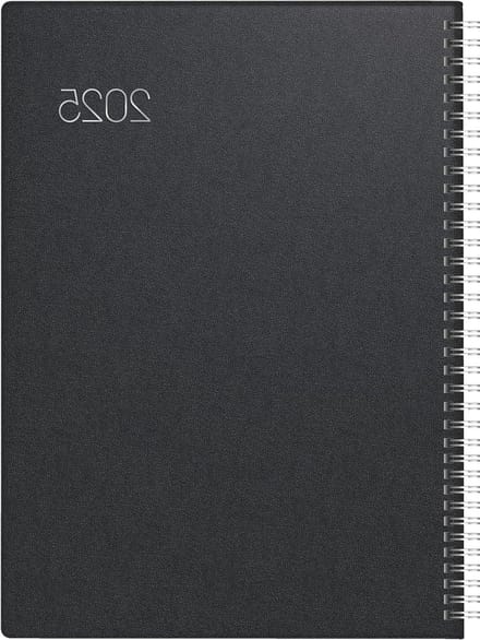 Boekkalender 2025 - Dagplanner Agenda - Afspraken Plannen - 1 Pagina Per Dag - A4 Formaat - Zwart