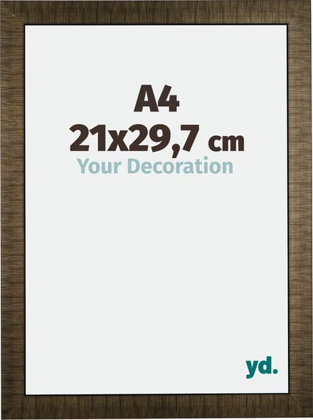 Your Decoration - Fotolijst A4 21x 29,7 cm - Hout - Champagne Geborsteld - Leeds
