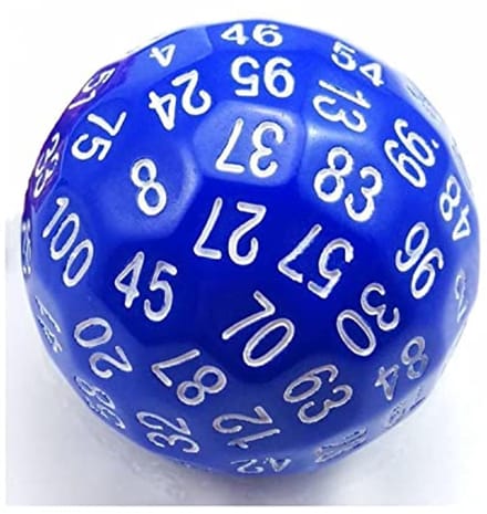 Foam Brain Games dobbelsteen 45mm D100 blauw educatief speelgoed.