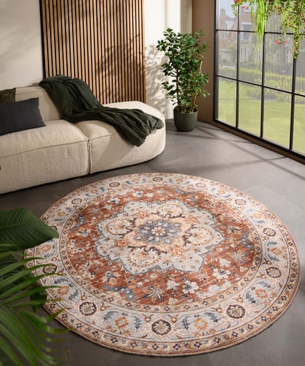 Rond vintage buitenkleed - Valenca Fino terracotta 230
