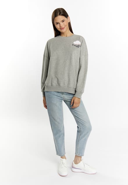 Mymo Cropped sweatshirt Dames grijs melange