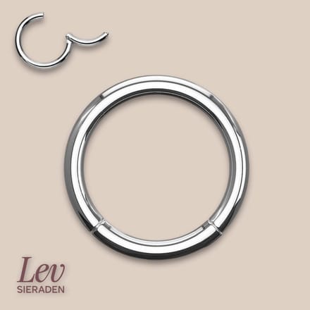 Lev Sieraden - Titanium Click Ring piercing - 1.2 mm x 9 mm - Piercing - neuspiercing - tragus piercing - Oorpiercing - Roke - Segment ring