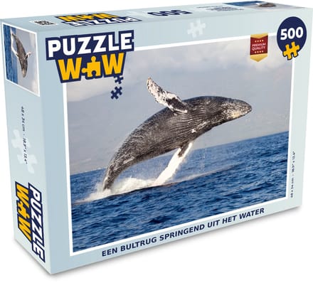 Puzzel Een bultrug springend uit het water - Legpuzzel - Puzzel 500 stukjes