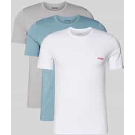 Regular fit T-shirt set van puur katoen in Set van 3