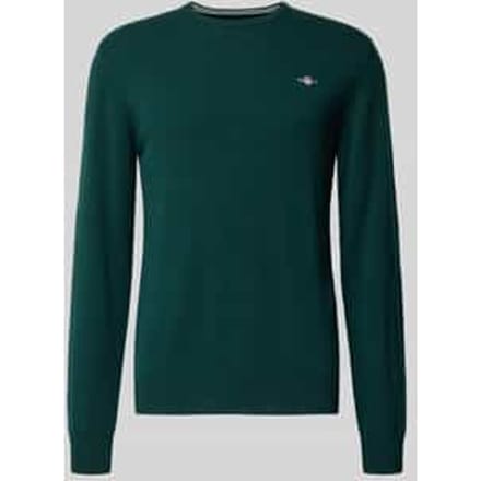 Gebreide pullover van zuivere lamswol met ribboorden