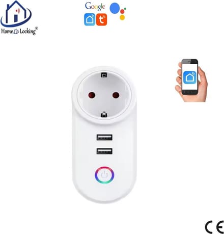 Wifi stopcontact met 2 x USB aansluitingen. T-2025