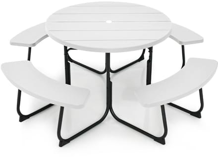 Picknicktafel - Kinderen - Tuintafel - Multifunctionele Picknick tafel - Speeltafel - Geschikt voor Buiten - Wit
