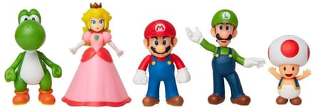 Nintendo Super Mario & Friends verzamelbare figuurtjes, 5-pack, meerkleurig, plastic, unisex