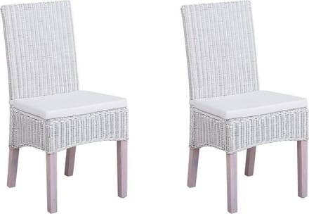 ANDES - Eetkamerstoel - Gebroken wit - Rotan