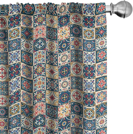 ABAKUHAUS Gordijnen – Marokkaanse 2-delige set 75x225 cm – Microvezel