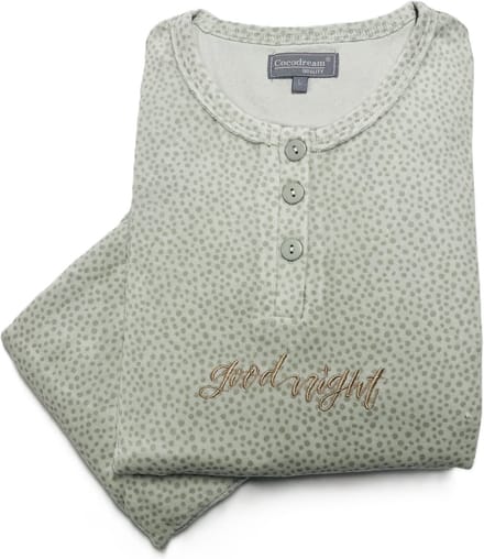 Cocodream velours dames pyjama - grijs groen - maat L