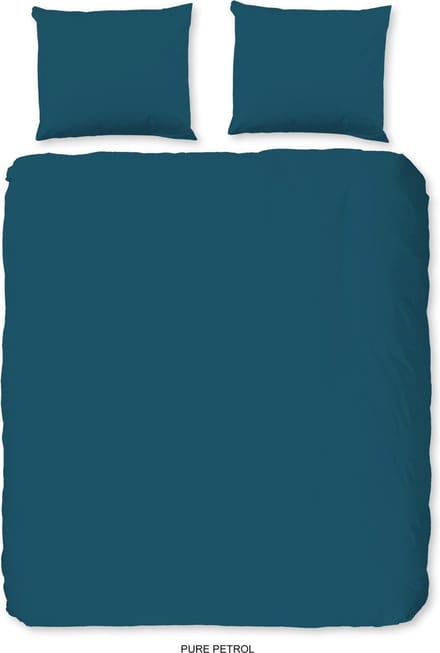 Pure dekbedovertrek effen kleur - 2 persoons 200x200/220 cm - Petrol - Microvezel