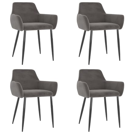 vidaXL Eetkamerstoelen 4 st fluweel donkergrijs