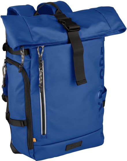 camel active Laptop rugzak Rugzak met laptopvak Explore Rolltop Backpack 25L Blue Blauw