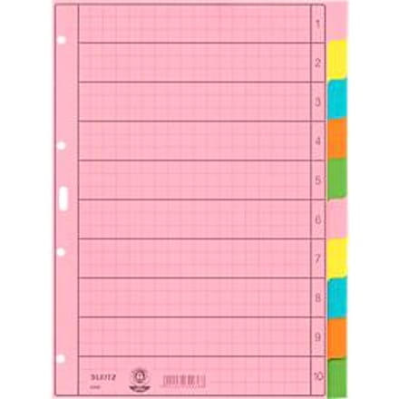 Leitz papier indexbladen blanco 4340, A4, 5-kleurig, bedrukbaar gerecycled papier