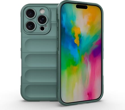 MobyDefend Hoesje - Geschikt voor iPhone 16 Pro Max - TPU Gripcase - Groen