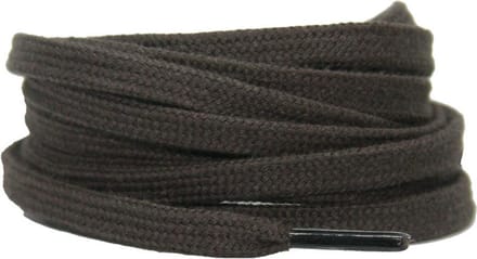 Platte katoenen veters 6mm Donkerbruin 120cm - sneakers