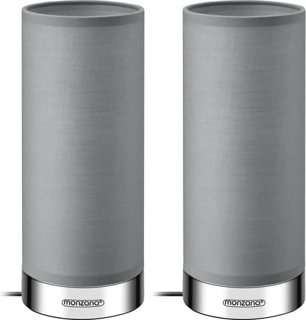 Monzana Tafellamp 2 Stuks LED – Dimbaar E14 - Chroom Grijs