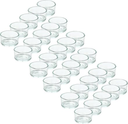 Trend Candles theelichthouder - 30x - glas - transparant - 4x3 cm - waxinelicht