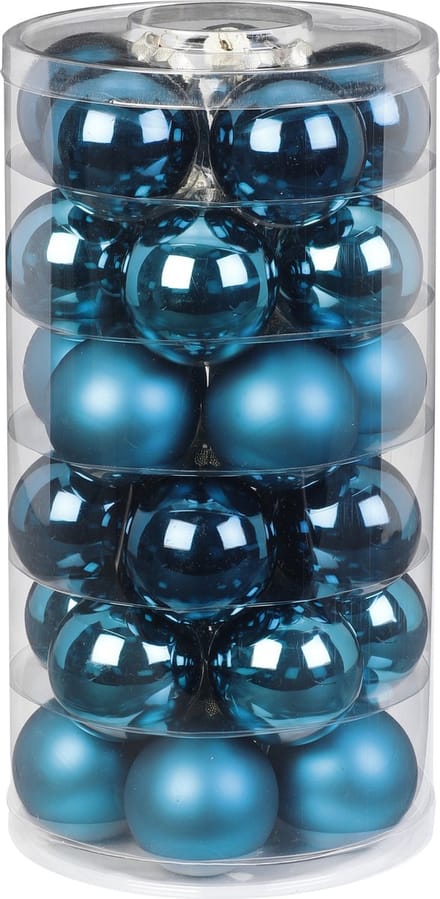 Inge Christmas Kerstballen - 30x st - diep blauw - D6 cm - glas - mat/glans - kerstversiering
