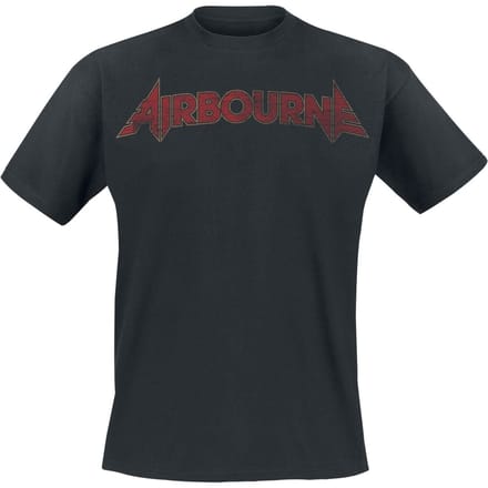 Airbourne T-shirt - Cracked Logo - M tot L - voor Mannen - zwart