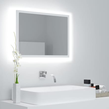 vidaXL - Badkamerspiegel - LED - 60x8,5x37 - cm - acryl - wit