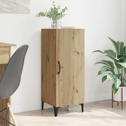 vidaXL - Dressoir - Artisan - Eiken - 34,5 - x - 34 - x - 90 - cm - Bewerkt - hout