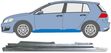 Volledige dorpel voor Volkswagen Golf 7 2012- / Links