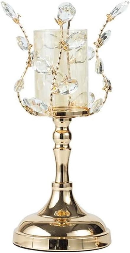 Kandelaar Kristal - Kaarshouder Ornament - Romantisch Diner - Noordse Stijl - Maat A - Transparant
