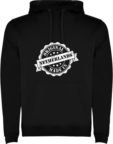 Zwarte Hoodie Made in Netherlands Original - humor Maat M